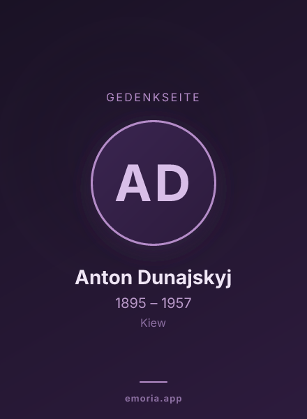 Gedenkportrait von Anton Dunajskyj