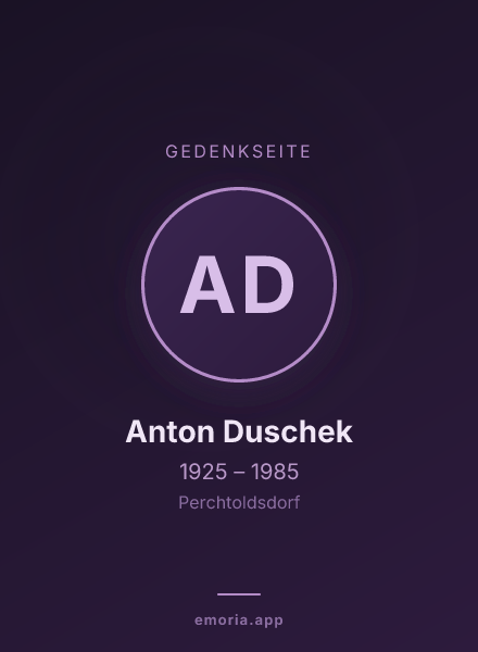 Gedenkportrait von Anton Duschek