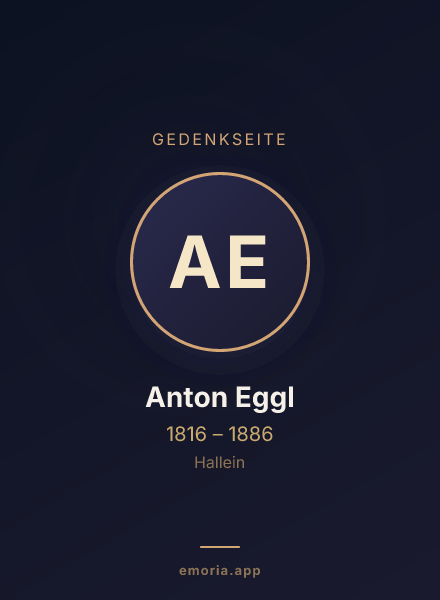 Gedenkportrait von Anton Eggl