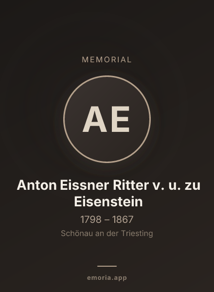 Memorial portrait of Anton Eissner Ritter v. u. zu Eisenstein
