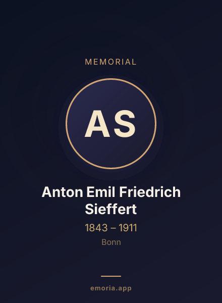 Memorial portrait of Anton Emil Friedrich Sieffert