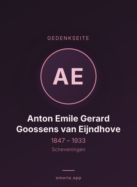 Gedenkportrait von Anton Emile Gerard Goossens van Eijndhove