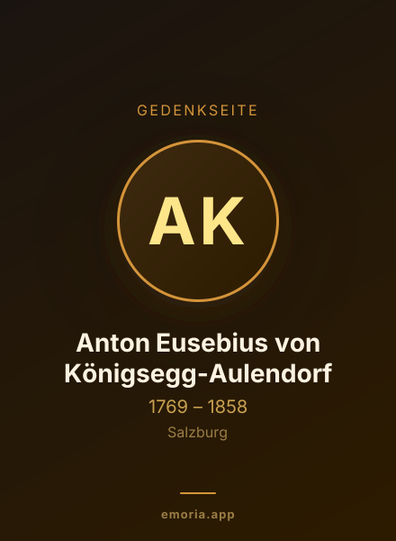 Gedenkportrait von Anton Eusebius von Königsegg-Aulendorf