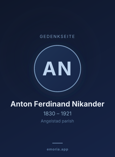 Gedenkportrait von Anton Ferdinand Nikander
