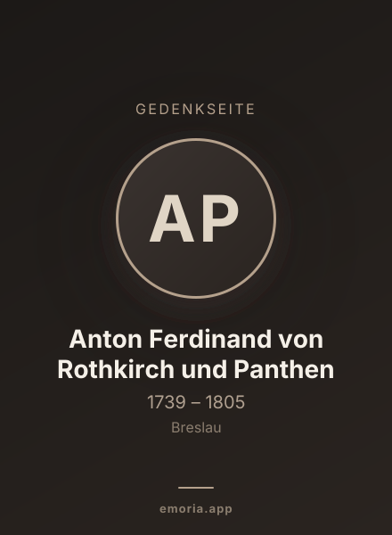 Gedenkportrait von Anton Ferdinand von Rothkirch und Panthen