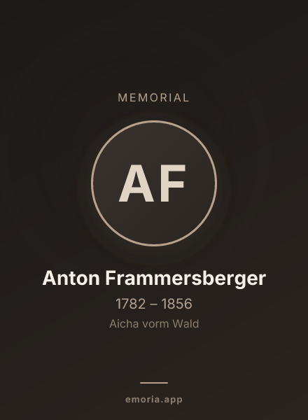 Memorial portrait of Anton Frammersberger