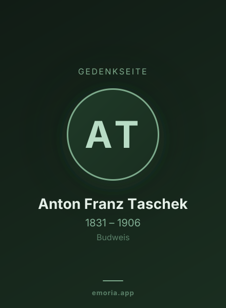 Gedenkportrait von Anton Franz Taschek