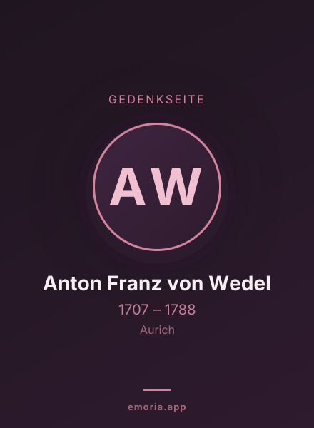 Gedenkportrait von Anton Franz von Wedel