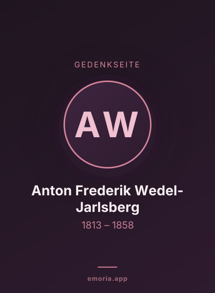 Gedenkportrait von Anton Frederik Wedel-Jarlsberg