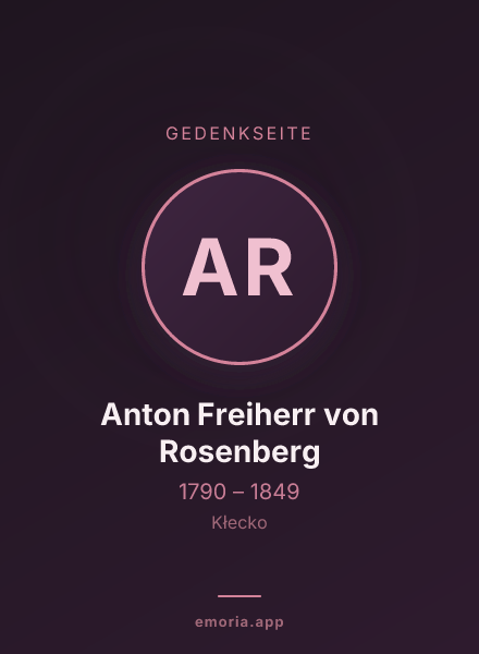 Gedenkportrait von Anton Freiherr von Rosenberg