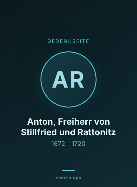 Gedenkportrait von Anton, Freiherr von Stillfried und Rattonitz