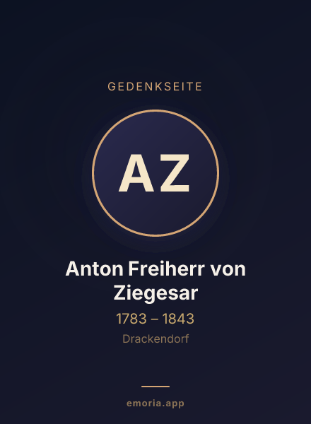 Gedenkportrait von Anton Freiherr von Ziegesar