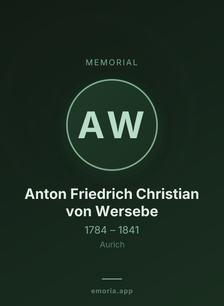 Memorial portrait of Anton Friedrich Christian von Wersebe