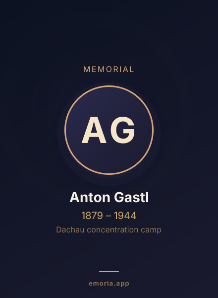 Memorial portrait of Anton Gastl