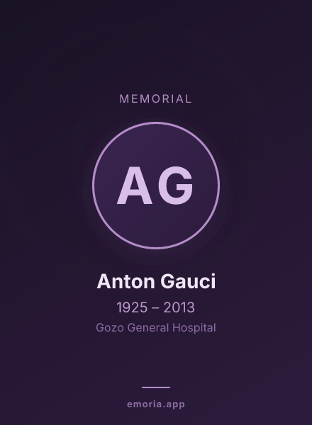 Memorial portrait of Anton Gauci