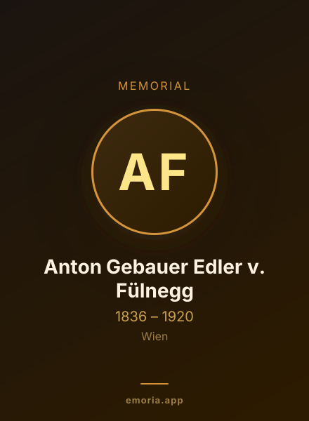 Memorial portrait of Anton Gebauer Edler v. Fülnegg