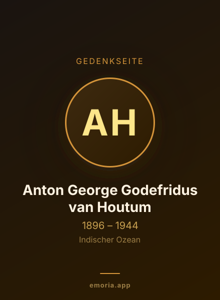 Gedenkportrait von Anton George Godefridus van Houtum