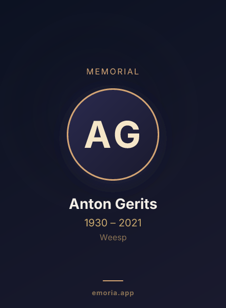 Memorial portrait of Anton Gerits