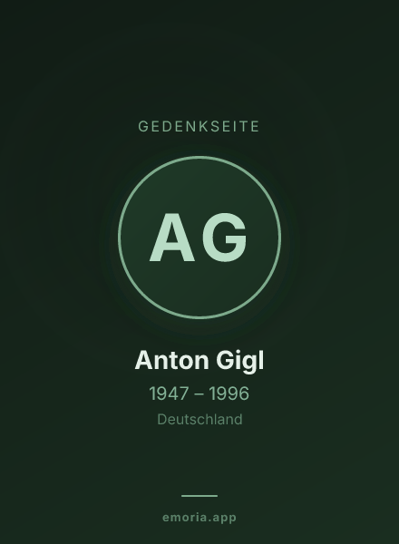 Gedenkportrait von Anton Gigl