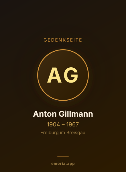 Gedenkportrait von Anton Gillmann