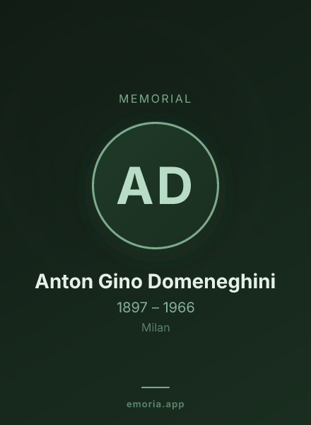 Memorial portrait of Anton Gino Domeneghini