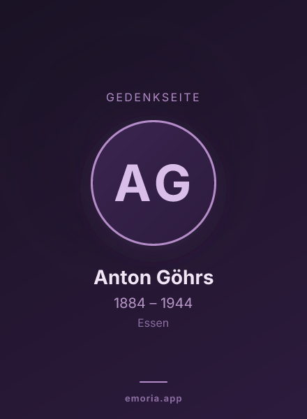 Gedenkportrait von Anton Göhrs