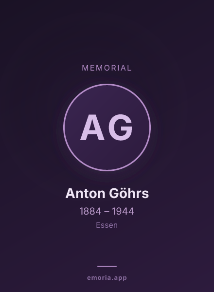 Memorial portrait of Anton Göhrs