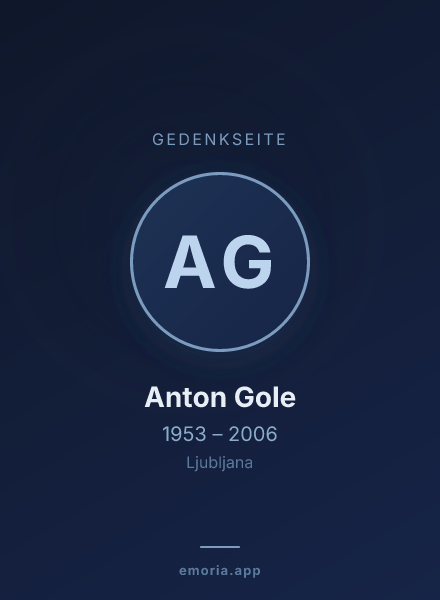 Gedenkportrait von Anton Gole