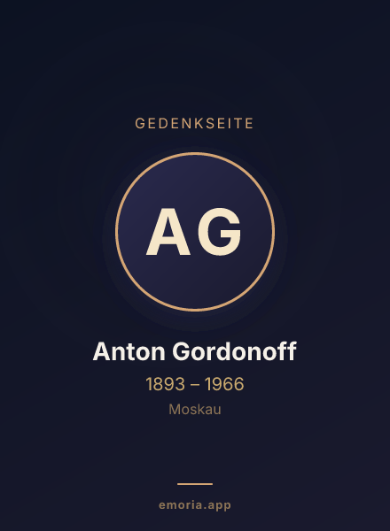 Gedenkportrait von Anton Gordonoff