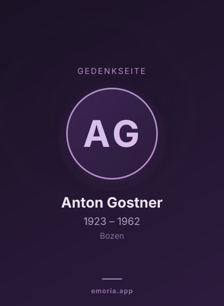 Gedenkportrait von Anton Gostner