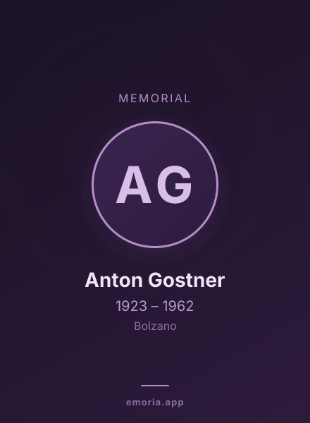 Memorial portrait of Anton Gostner