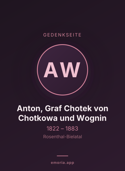 Gedenkportrait von Anton, Graf Chotek von Chotkowa und Wognin