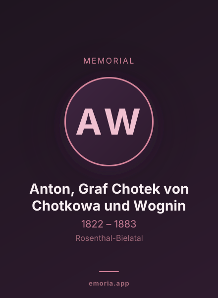 Memorial portrait of Anton, Graf Chotek von Chotkowa und Wognin