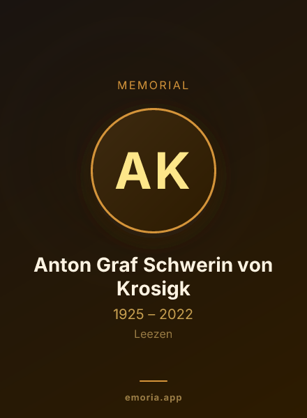 Memorial portrait of Anton Graf Schwerin von Krosigk