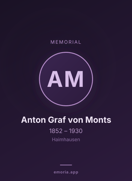 Memorial portrait of Anton Graf von Monts