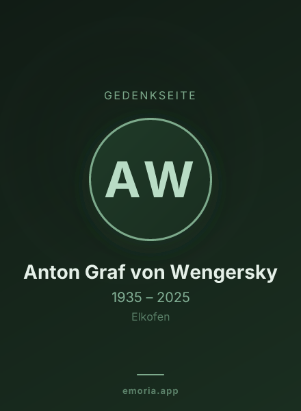 Gedenkportrait von Anton Graf von Wengersky