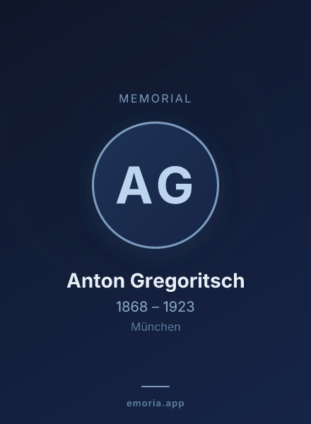 Memorial portrait of Anton Gregoritsch