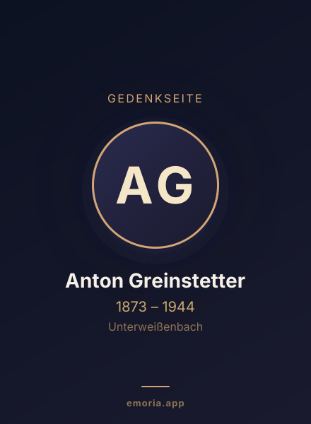 Gedenkportrait von Anton Greinstetter