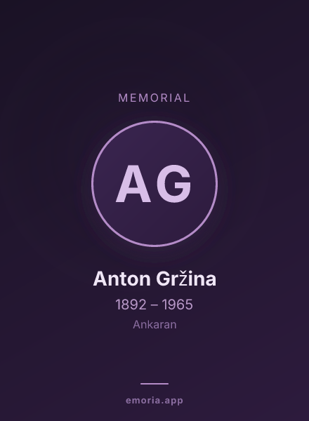 Memorial portrait of Anton Gržina