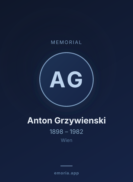 Memorial portrait of Anton Grzywienski