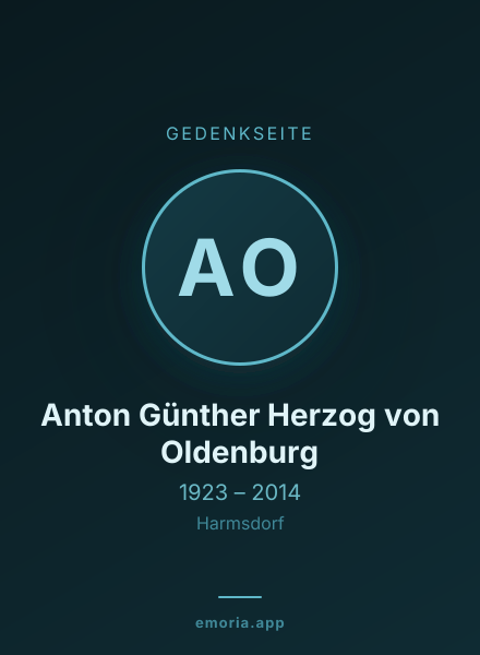 Gedenkportrait von Anton Günther Herzog von Oldenburg