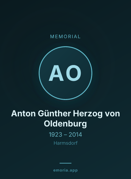 Memorial portrait of Anton Günther Herzog von Oldenburg