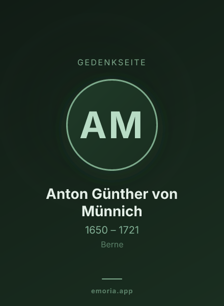 Gedenkportrait von Anton Günther von Münnich