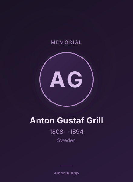Memorial portrait of Anton Gustaf Grill