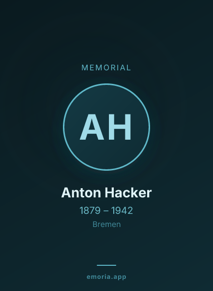Memorial portrait of Anton Hacker