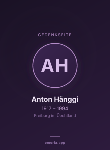 Gedenkportrait von Anton Hänggi