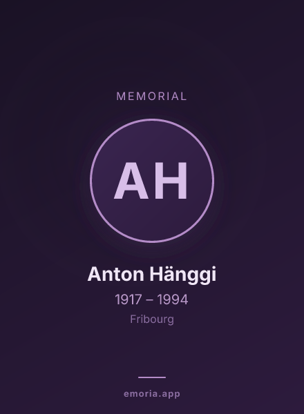 Memorial portrait of Anton Hänggi