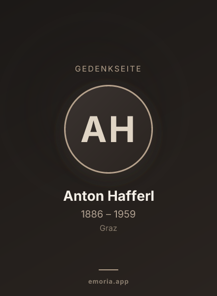 Gedenkportrait von Anton Hafferl