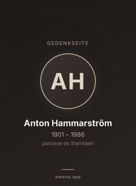 Gedenkportrait von Anton Hammarström