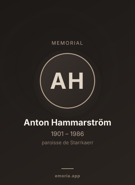 Memorial portrait of Anton Hammarström